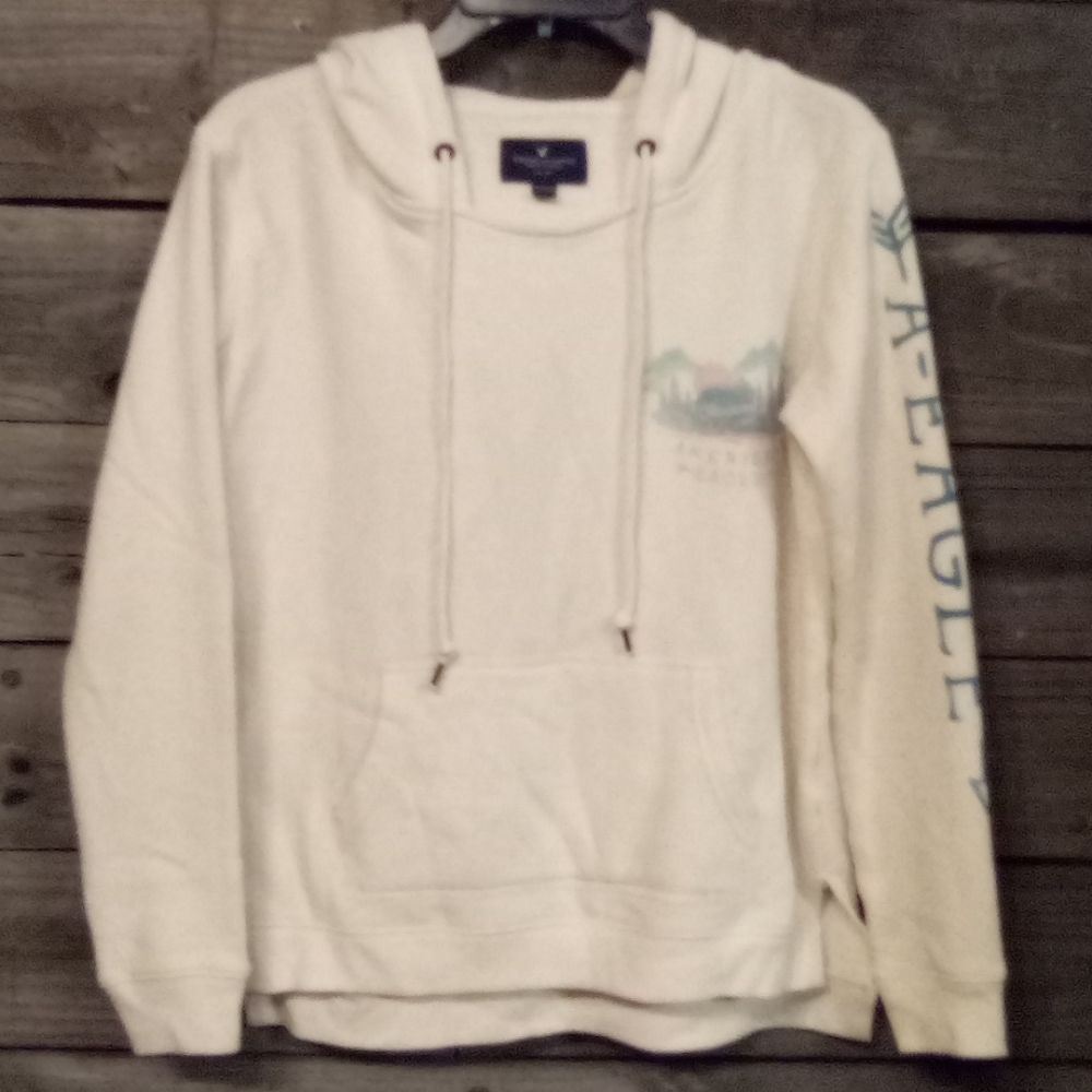 American Eagle Outfitters Cream Hoodie